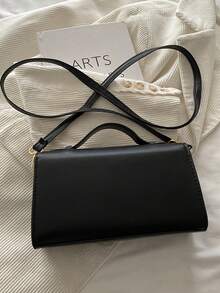Bolso de mano con estilo retro y de moda, nuevo bolso de hombro casual minimalista, bolso cruzado cuadrado pequeño de estilo único INS - Negro - Ver 3