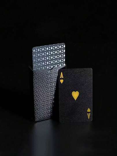 3pcs Waterproof 24k Golden Playing Cards-Waterproof Black Golden Playing Cards - Plastic Poker Deck With Foil Finish - Perfect For Magic Tricks, Gambling, And Collectors Valentines Gifts/New Years Gifts,Adult Party Games Suitable For Halloween/Christmas/Thanksgiving