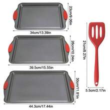 Set Of 3 Premium Bakeware Non Stick Baking Trays Oven Sheets Roasting Cooking - View 7