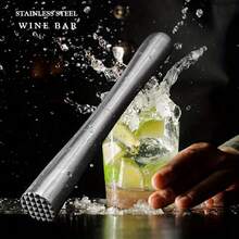 Majador y triturador de hielo de acero inoxidable - Mezclador de bebidas duradero para bar en casa, elaboración y destilación con mango texturizado - Triturador de leche de té y limón, perfecto para mojitos y margaritas - Ver 5