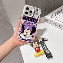 This Disney Mickey Mouse Pattern Lanyard Phone Case Features A Strong Magnetic Closure And Full Coverage Of Acrylic And TPU Material. It's Shockproof, Lightweight, And Suitable For IPhone17/16/11/13/15/15 Plus/15 Pro/15 Pro Max/12/14 Pro Max/11 Pro Max/12 Pro/12 Pro Max/13. It's A Popular Birthday Gift, Business Gift, Durable, Stain-Resistant, And Fingerprint-Resistant New Phone Case For Men And Women. It Also Includes A Mickey Mouse Phone Case And Mickey Mouse Doll Bracelet. Compatible With SamsungGalaxy S20, S21, S22, S23, And S24 Series. It's The Perfect Gift For Friends And Family. This Stylish Phone Case Is Fun, Lightweight, And Durable. IPhone17 Pro Max Phone Case, Minnie Phone Case. - Trong sáng - Xem 7