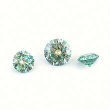 Round Cut High Quality Synthetic Moissanite, Brilliant Blue-Green Color, Suitable For Jewelry Making, Necklace And Ring DIY - Mint Green - View 7
