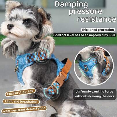 DomKim Dây dắt chó dạng áo lưới thoáng khí, chống tuột cho chó nhỏ/trung bình, có tay cầm dễ điều khiển, dây dắt điều chỉnh được, không gây giật, thích hợp cho đi dạo hàng ngày, chạy bộ và huấn luyện; dây dắt chó dạng áo lưới điều chỉnh được, không gây giật, có dải phản quang, dây dắt chống tuột cho thú cưng khi đi dạo.