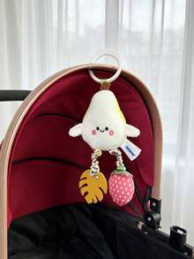 1pc Newborn Baby Plush Rattle Doll, Cute Fruit Embroidery Hanging Ornament With Bell, Portable Grip Training Windchime Soother Doll With BB Sound And Rattle, Suitable As Stroller/Car Seat Accessory, Newborn Gift - Multicolor - View 10