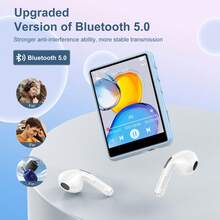 64GB 便携式 MP3 播放器，蓝牙 5.3 | 2.4 英寸触摸屏，高清扬声器，FM 收音机，录音功能，支持最大 512GB 存储卡 - 查看 8