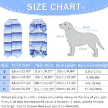 1 bộ đồ phục hồi cho chó PETCHIC, bộ đồ phẫu thuật triệt sản/thiến bằng viscose, phù hợp cho cả chó đực và chó cái, giải pháp thay thế cho thuốc xịt chống quấy rối, quần áo bảo vệ da (màu xanh) - Màu xanh lam - Xem 3
