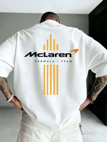 Men's And Women's 200g Pure Cotton T-Shirts, F1 Racing Culture Element Printed T-Shirts, High-Quality Pure Cotton Vintage Fashion Brand T-Shirts, Men's T-Shirts, Daily Wear Hit Summer T-Shirts, Beach Essentials, Holiday Gifts, Perfect Presents, Street Hip-Hop Styles For Both Men And Women Summer Outfit. - Weiss - Xem 3