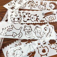 8pcs/Set Mini Hollow Animal Painting Template DIY Scrapbooking Craft Stencils, Reusable For Wood, Paper, Wall, Fabric, Plastic - Animal - View 4