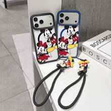 This Disney Mickey Mouse Pattern Lanyard Phone Case Features A Strong Magnetic Closure And Full Coverage Of Acrylic And TPU Material. It's Shockproof, Lightweight, And Suitable For IPhone17/16/11/13/15/15 Plus/15 Pro/15 Pro Max/12/14 Pro Max/11 Pro Max/12 Pro/12 Pro Max/13. It's A Popular Birthday Gift, Business Gift, Durable, Stain-Resistant, And Fingerprint-Resistant New Phone Case For Men And Women. It Also Includes A Mickey Mouse Phone Case And Mickey Mouse Doll Bracelet. Compatible With SamsungGalaxy S20, S21, S22, S23, And S24 Series. It's The Perfect Gift For Friends And Family. This Stylish Phone Case Is Fun, Lightweight, And Durable. IPhone17 Pro Max Phone Case, Minnie Phone Case. - Hồng - Xem 2