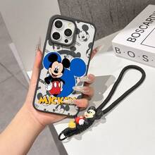 This Disney Mickey Mouse Pattern Lanyard Phone Case Features A Strong Magnetic Closure And Full Coverage Of Acrylic And TPU Material. It's Shockproof, Lightweight, And Suitable For IPhone17/16/11/13/15/15 Plus/15 Pro/15 Pro Max/12/14 Pro Max/11 Pro Max/12 Pro/12 Pro Max/13. It's A Popular Birthday Gift, Business Gift, Durable, Stain-Resistant, And Fingerprint-Resistant New Phone Case For Men And Women. It Also Includes A Mickey Mouse Phone Case And Mickey Mouse Doll Bracelet. Compatible With SamsungGalaxy S20, S21, S22, S23, And S24 Series. It's The Perfect Gift For Friends And Family. This Stylish Phone Case Is Fun, Lightweight, And Durable. IPhone17 Pro Max Phone Case, Minnie Phone Case. - 藍色 - 查看 5