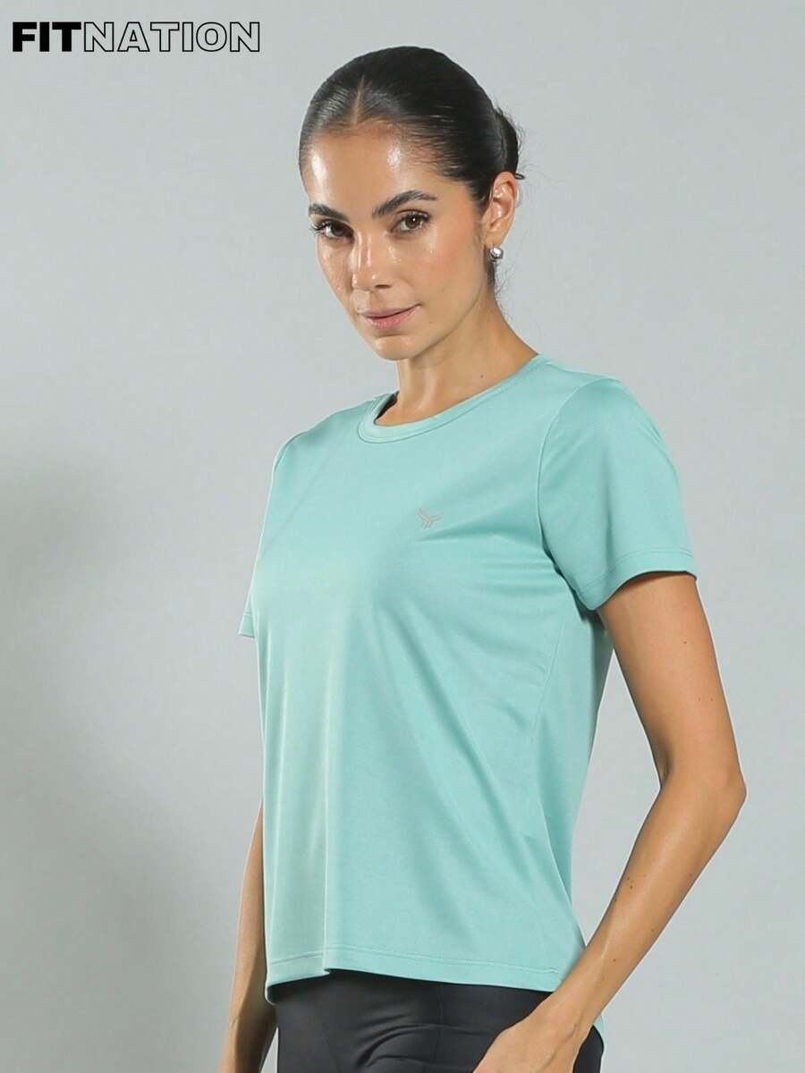 FITNATION Fitness T-Shirt With DRYFIT Technology For Quick Sweat Drying, Ideal For All Sports. - Light Green - View 1