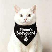 1pc 63*28cm Mother's Guardian Dog Triangle Scarf, Medium Dog Triangle Scarf, Black Pet Scarf, Ideal Gift For Dog Lovers - Multicolor - View 2