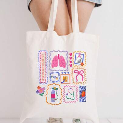 Stylish And Casual Unisex Bag For Respiratory Therapists, Including Tote And Handheld Options