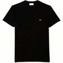 Men's Clothing 1 Piece T-Shirt 1 Piece Premium Men's U-Neck Short-Sleeved T-Shirt Made Of Soft Pima Cotton Jersey Quality Summer Outfit Men - 黑色的 - 查看 1