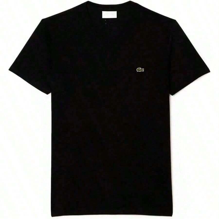 Men's Clothing 1 Piece T-Shirt 1 Piece Premium Men's U-Neck Short-Sleeved T-Shirt Made Of Soft Pima Cotton Jersey Quality Summer Outfit Men - 黑色的 - 查看 1