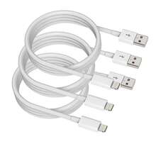 3条/套 6.6英尺/200厘米 快速充电数据线，USB转Lightning数据线，兼容苹果14 Pro Max/14 Pro/14 Plus/14/13/12/11/XS/XR/8/7/6等机型，高速数据传输和充电 - 白色 - 查看 9