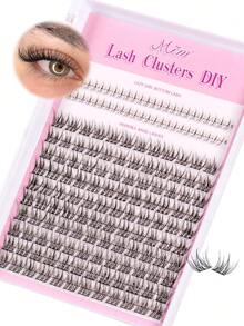 144pcs D-Curl Natural False Eyelashes Set, 8-16mm With 5-6mm Base, Fluffy Natural Lash Clusters, D-Curl Wide DIY Eyelash Extension Kit, Invisible Thin Lashes Included - D - View 7