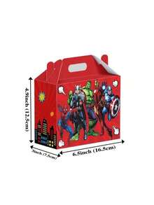 Marvel 12pcs Durable Cardboard Avengers Gift Box Easy To Assemble One Piece Handle Reusable Party Candy Box - Multicolor - View 6