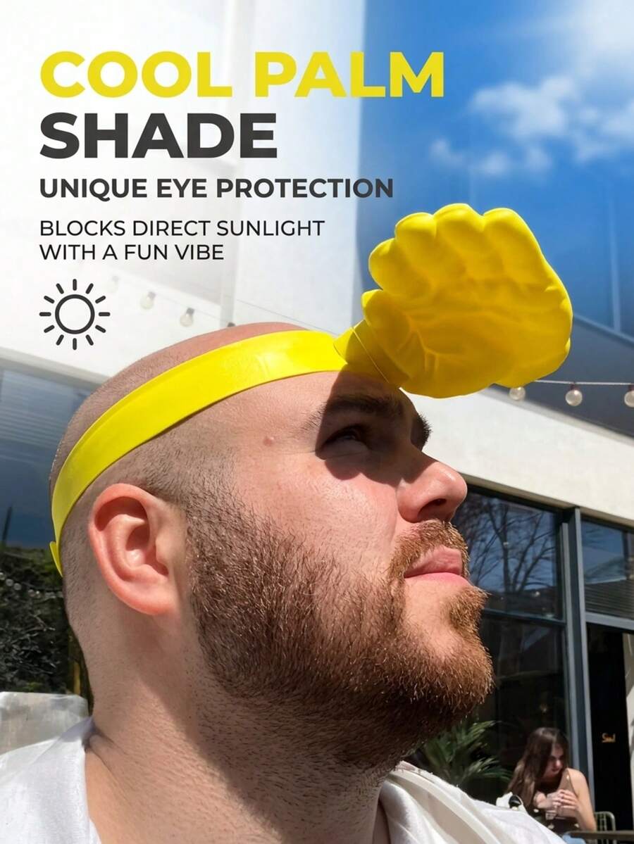 Chapeau de soleil portable de poche, nouveau design créatif et mignon de chapeau de soleil de poche, chapeau de soleil créatif de poche, bandeau amusant, chapeau de protection solaire, chapeau d'été amusant de protection UV pour l'extérieur - palmier - Voir 1