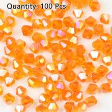 100Pcs Multicolor Austrian Crystal Bicone Beads - 4mm Faceted Glass Spacer Beads For DIY Jewelry Making And Handmade Crafts - One Bag - View 22
