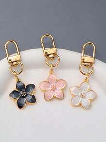 1个樱花雏菊钥匙扣，创意包包挂饰，情侣钥匙链 - 彩色 - 查看 1