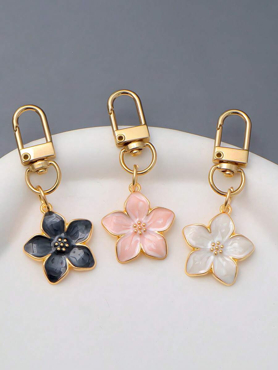 1个樱花雏菊钥匙扣，创意包包挂饰，情侣钥匙链 - 彩色 - 查看 1