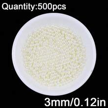 Loose Faux Pearl  Craft Beads Without Hole (3/4/5/6/8/10/12/14mm) (50~500pcs) For Diy Jewelry Making, Craft Project, Decoration And Vase Filler (Various Sizes) - Beige non-porous pearls - View 16