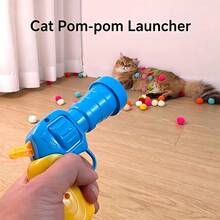 宠物毛绒球发射器，猫毛球弹射器，弹性静音球玩具，可供宠物自娱自乐 - 藍色 - 查看 4