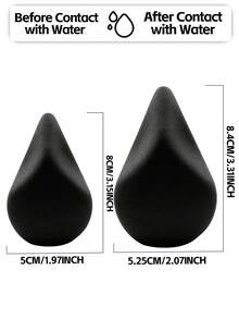 Set de esponjas de maquillaje de polígono negro, grande y pequeño, de uso en seco y húmedo sin látex, suave borla de maquillaje para base, polvo y corrector, 2/4/6/8/12 piezas - Multicolor - Ver 2