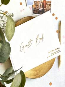 Personalized Wedding Guest Book, Customizable Letter Name, Wedding Keepsake Album, High Quality, Exquisite Customization, Suitable For Boyfriend, Girlfriend, Anniversary, Valentine's Day, Mother's Day, Birthday, Father's Day, Etc. - Multicolor - View 5