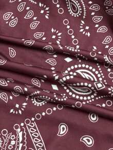 Đầm nữ size lớn phong cách Bohemian thanh lịch thường ngày, họa tiết in ngẫu nhiên, không tay, màu đỏ, mặc đi du lịch mùa hè - Đỏ - Xem 3