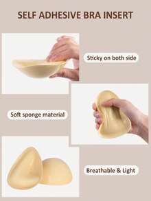 1 Pair, Double-Sided Adhesive Bra Lift Pads - Breathable Silicone Triangle Lift Bra Inserts, Super Lifting, Reusable | Suitable For Strapless Bras, Bikini Bras, Swimsuit Bras And Sports Bras | Comfortable Invisible, Create Natural Bust Shape | Long-Lasting And Durable - Multicolor - View 6