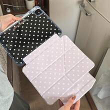 6-Color Polka Dot Acrylic IPad Case, Suitable For IPad 11th Gen, IPad Pro 2025, IPad Air 7/6, 10th Gen, 11 Inch, Cute Design With Pencil Slot, Foldable, Minimalist Korean Style - Multicolor - View 77