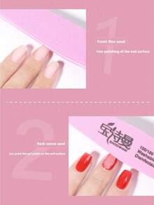 BAOSHIMAN 100/180 Grit Nail File & Polisher Set For Natural Nails, 13mm Thick, Professional Nail Salon Tools, Diamond Sponge Nail Buffer, Nail Care - Multicolor - View 4