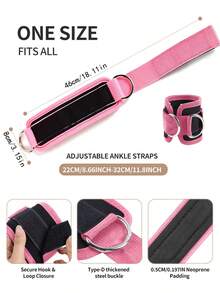 2pcs Adjustable Ankle Straps With D-Ring, Leg & Ankle Support For Fitness Exercises, Breathable Ankle Brace, Gym Accessories For Leg And Glute Workouts, Suitable For Dumbbell, Exercise, Home Fitness, Women - Multicolor - View 4