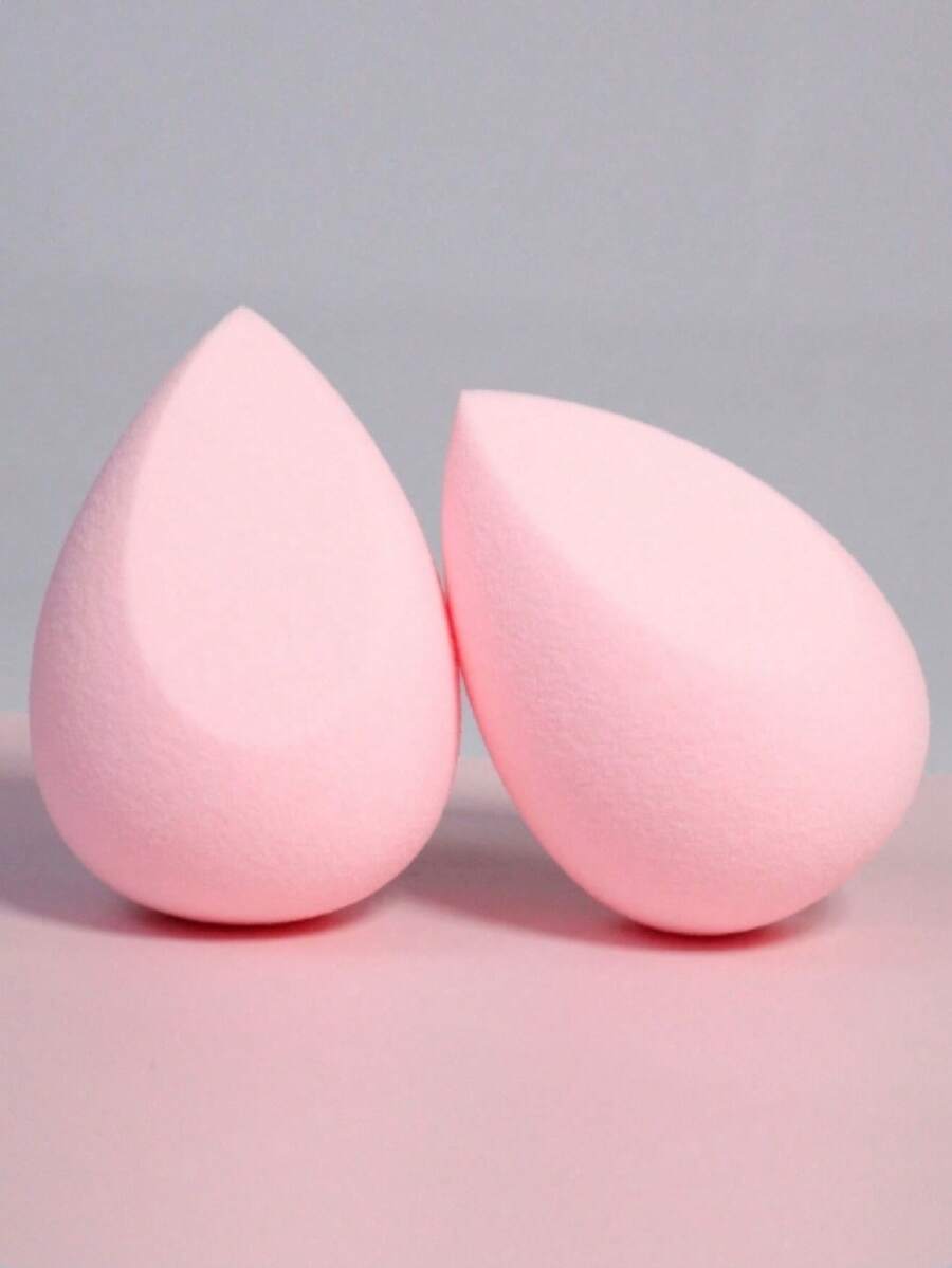 Bông mút trang điểm hình giọt nước vát cạnh, đóng gói dạng túi, 2 gói. - Màu Hồng baby - Xem 1