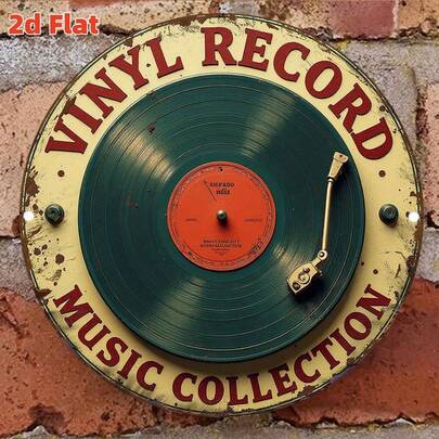 1 miếng trang trí tường hình đĩa than vinyl cổ điển 2D - Đĩa LP retro, góc bo tròn - Nền xanh lá cây, chống thấm nước và bụi - Thích hợp cho nhà, văn phòng, quán cà phê, quán bar - Quà tặng cho người yêu nhạc - Kích thước 7.8x7.8 inch (19.79x19.79cm), thiết kế hoài cổ, lỗ đã được khoan sẵn như hình minh họa.