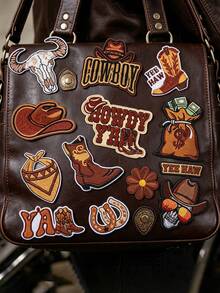 37 pièces Patchs brodés cowboy western vintage à thermocoller, décoration DIY pour chapeaux, vêtements, chaussures, sacs, convient pour casquettes de camion, chaussures mode, vêtements, sacs et chapeaux - multicolore - Voir 2