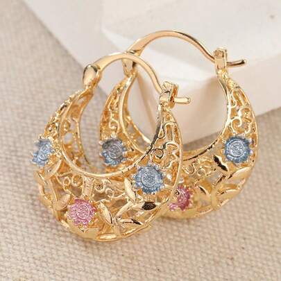 Đôi bông tai rỗng độc đáo dành cho nữ, trang sức cao cấp và thanh lịch, phù hợp cho sử dụng hàng ngày, ngày lễ và nhiều dịp khác nhau. Đây là món quà bất ngờ dành cho phái nữ.