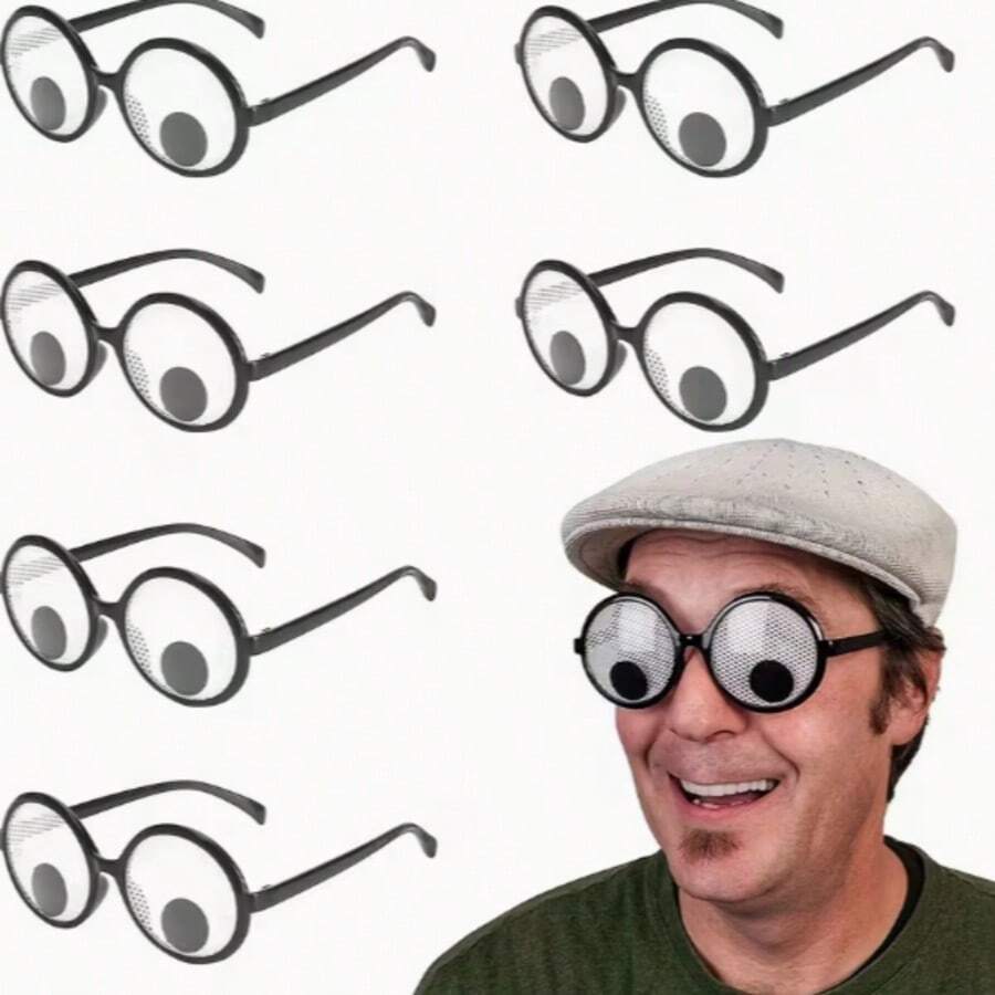 6 Pairs Of Shaking Glasses, Giant Eyeball Glasses, Funny Shaking Glasses, Halloween Adult Party Fun Clothing Accessories - View 1