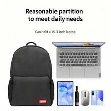 Lenovo Ba lô B40 màu đen, thiết kế tối giản unisex, ba lô học sinh và túi du lịch đa năng dung tích lớn. Được làm từ vải bền và chống thấm nước, thiết kế nhẹ và hệ thống quai xách thoáng khí dễ dàng chứa được máy tính xách tay 15,3 inch. Thích hợp cho việc đi lại và sinh hoạt hàng ngày trong khuôn viên trường. - Xem 6