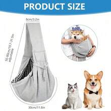 Hands Free Pet Sling Carrier For Small Dogs,Comfortable Travel Carrier For Outdoor Walking,Comfortable Pet Sling Carrier For Small Pets, Hands-Free Dog Cat Travel Bag, Ideal For Walking, Hiking And Daily Outings. - Black - View 2
