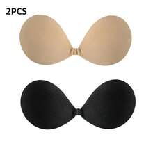 4/2 Pieces Of Solid-Colored Self-Adhesive Bra Stickers, Designed Specifically For Larger Breasts To Enhance Their Appearance; Invisible Bras; Silicone Bras Without Straps. - Multicolor - View 10