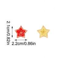 20颗21x22毫米透明亚克力星形珠子 – 粉彩色和荧光色混合，非常适合DIY钢笔、剪贴簿、珠宝制作、钥匙扣和创意工艺品 - 顏色隨機 - 查看 3