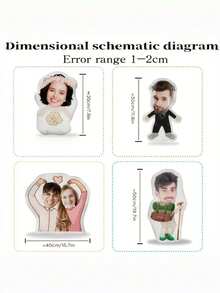 1個客製化3D肖像照片枕頭，雙面印刷靠墊，婚禮禮物，多種形狀裝飾飾品，家居裝飾禮物；亦為柔軟觸感個性化迷你肖像枕頭，適合碩士和博士生。支持照片客製化，可用作情侶雙面印刷生日禮物，以及父親節、母親節、萬聖節、生日、週年紀念和其他場合的個性化禮物。 - 藍褲衩B - 查看 6