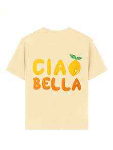 Tween Girls' Casual Funny Print Crew Neck Short Sleeve T-Shirt, Summer Top - Apricot - View 7