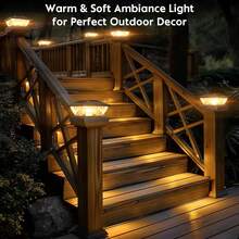 Post Cap Lights Suitable For 4x4 4.5x4.5 5x5 Posts - Outdoor Solar Deck Lights With -Controlled Solar Lights, Plastic Fence & Deck For Garden,, Balcony, Rooftop (Black) - Post Cap Lights (Black) - 查看 5