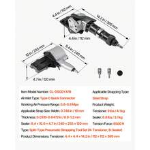 Pneumatische Umreifungsmaschine, 8500N Spannkraft, Metall-Umreifungswerkzeug, Spanner & Schneide-/Versiegelungsgerät für 19 mm breite Metallbänder, Spaltballenpresse für Verpackungen - 8500N Spannkraft - Übersicht 7