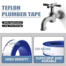 ALLICAVER 2 Rolls Premium Plumbers Tape, 1/2x 520 Tape, PTFE Thread Seal Tape, High-Density Thread Sealant, Shower Pipes Plumbing Accessories Come With Plumbers Hemp - 2 + 1/2" X 520" - View 6