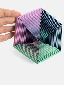 1 brinquedo antiestresse em espiral hexagonal impresso em 3D, criativo, divertido, colorido e interativo, para relaxamento dos dedos de adultos. Ideal como presente de aniversário, formatura ou outras ocasiões especiais para familiares e amigos. - Multicolorido - Ver 6